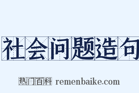 社会问题造句是什么意思的图片
